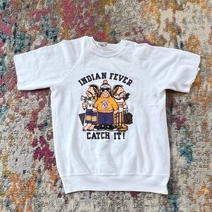 VTG 1980s Waite High School Ohio 80s Sports Shortsleeve White Sweatshirt